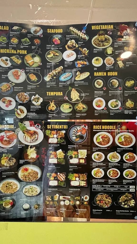 Menu, Midori Japanese Kitchen Sandy Bay
