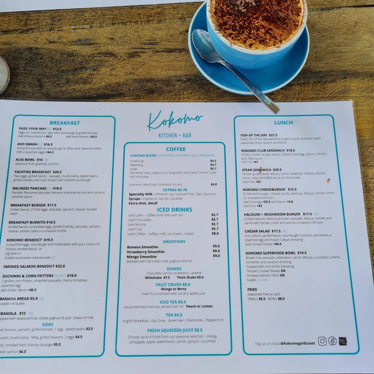 Menu, Kokomo Kitchen + Bar