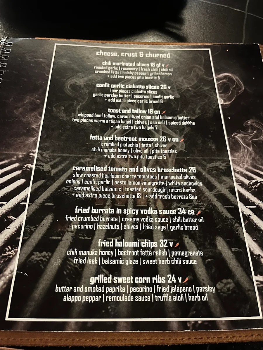 Menu, The Yorkshire Rose Avalon Beach