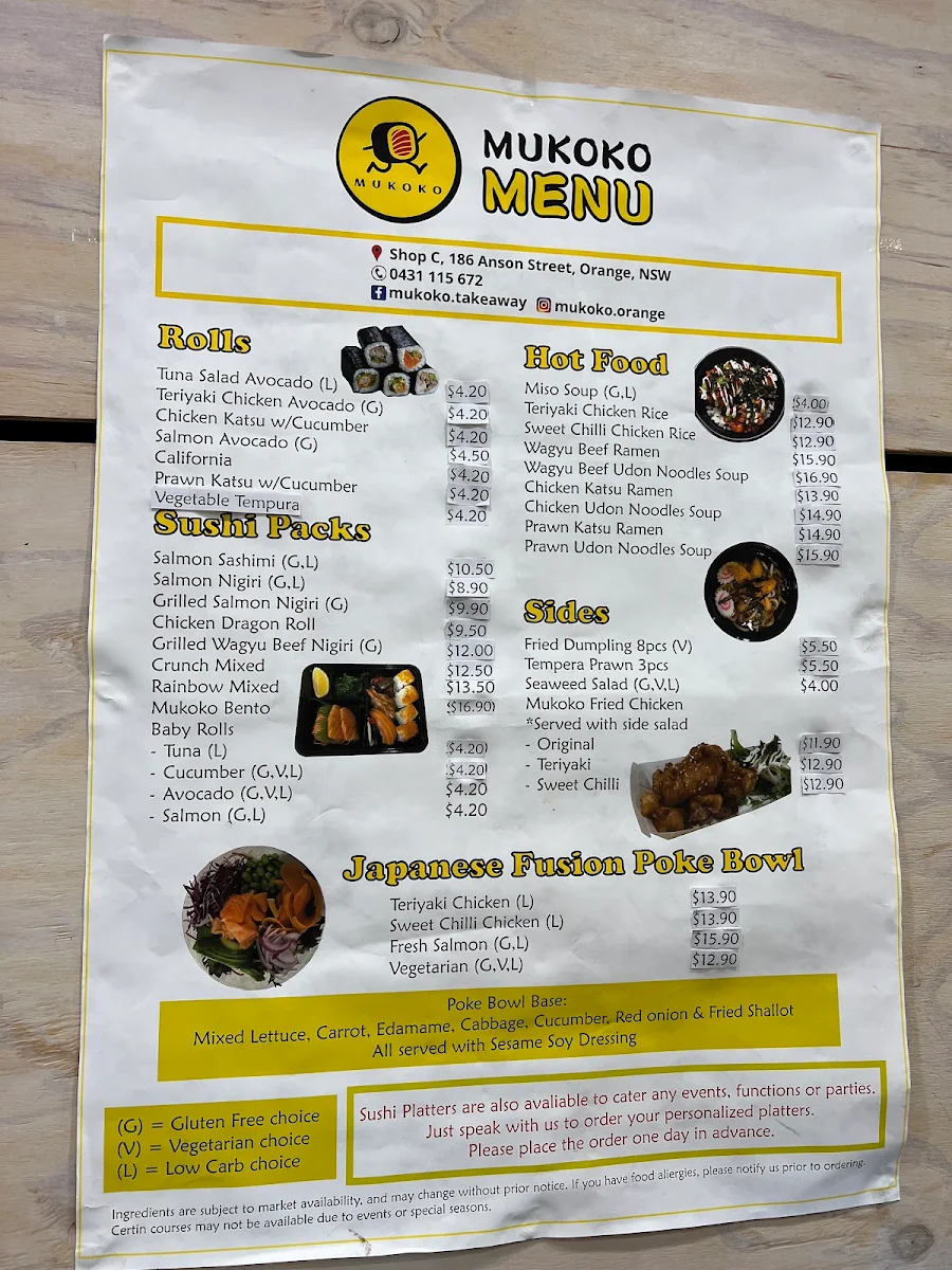 Menu, Mukoko