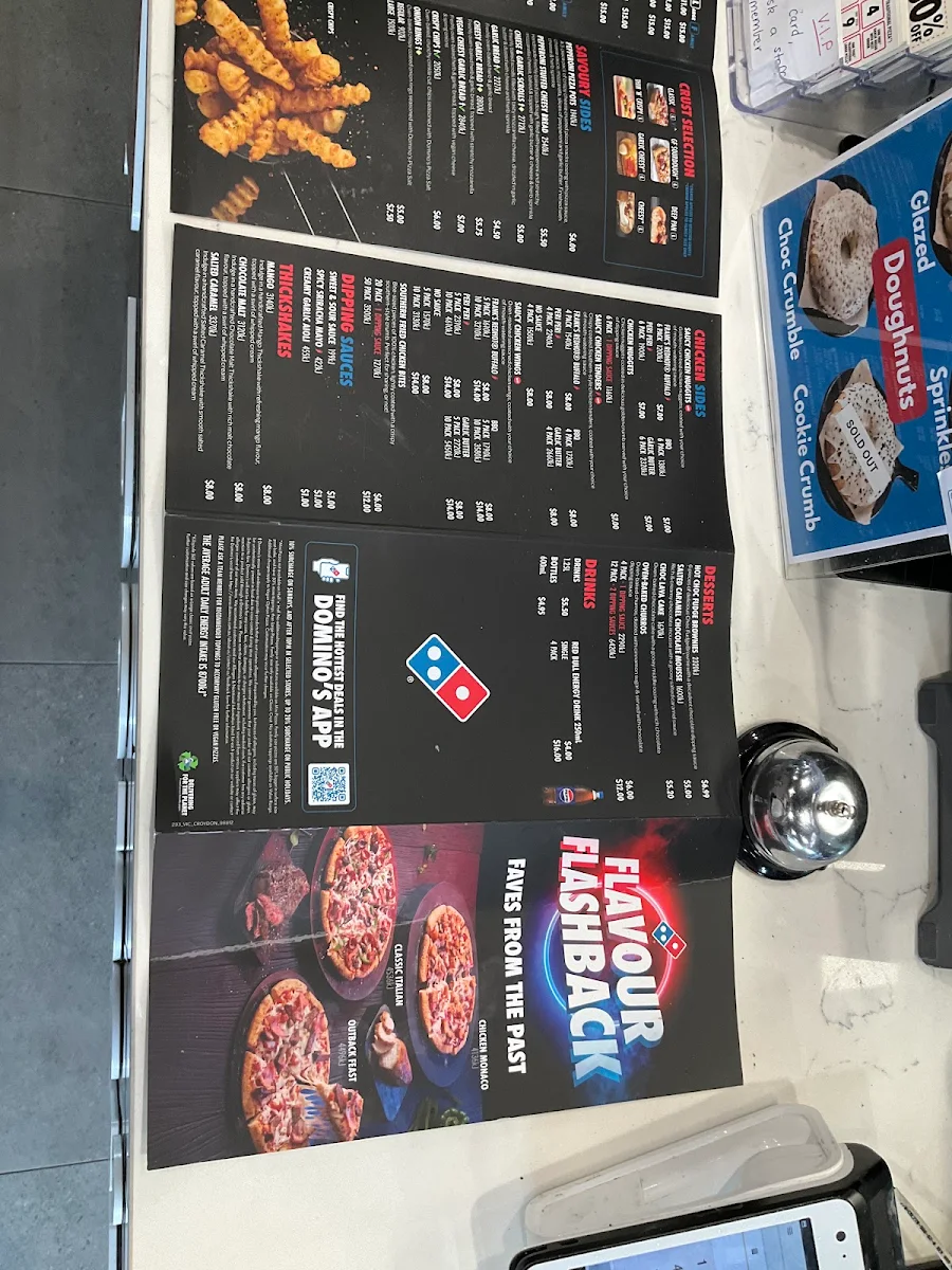 Menu, Domino's Pizza Croydon