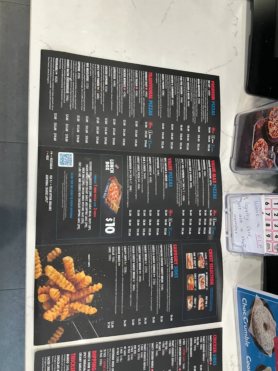Menu, Domino's Pizza Croydon