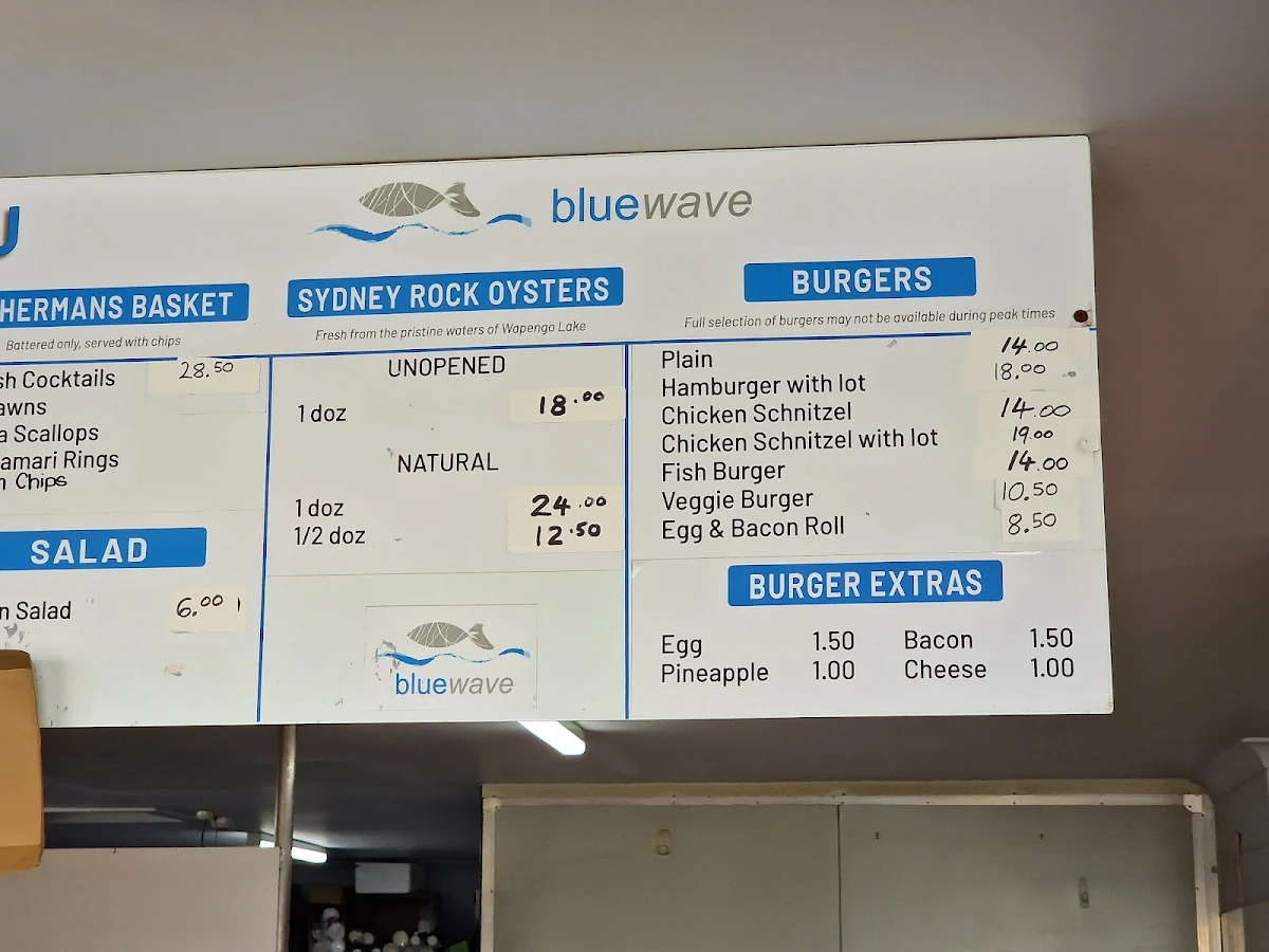 Menu, Bluewave Seafood - Take away food near Bermagui, fish and chips Restaurants