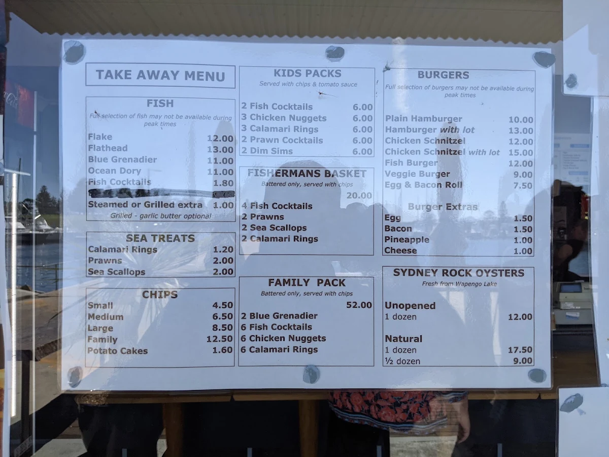 Menu, Bluewave Seafood - Take away food near Bermagui, fish and chips Restaurants