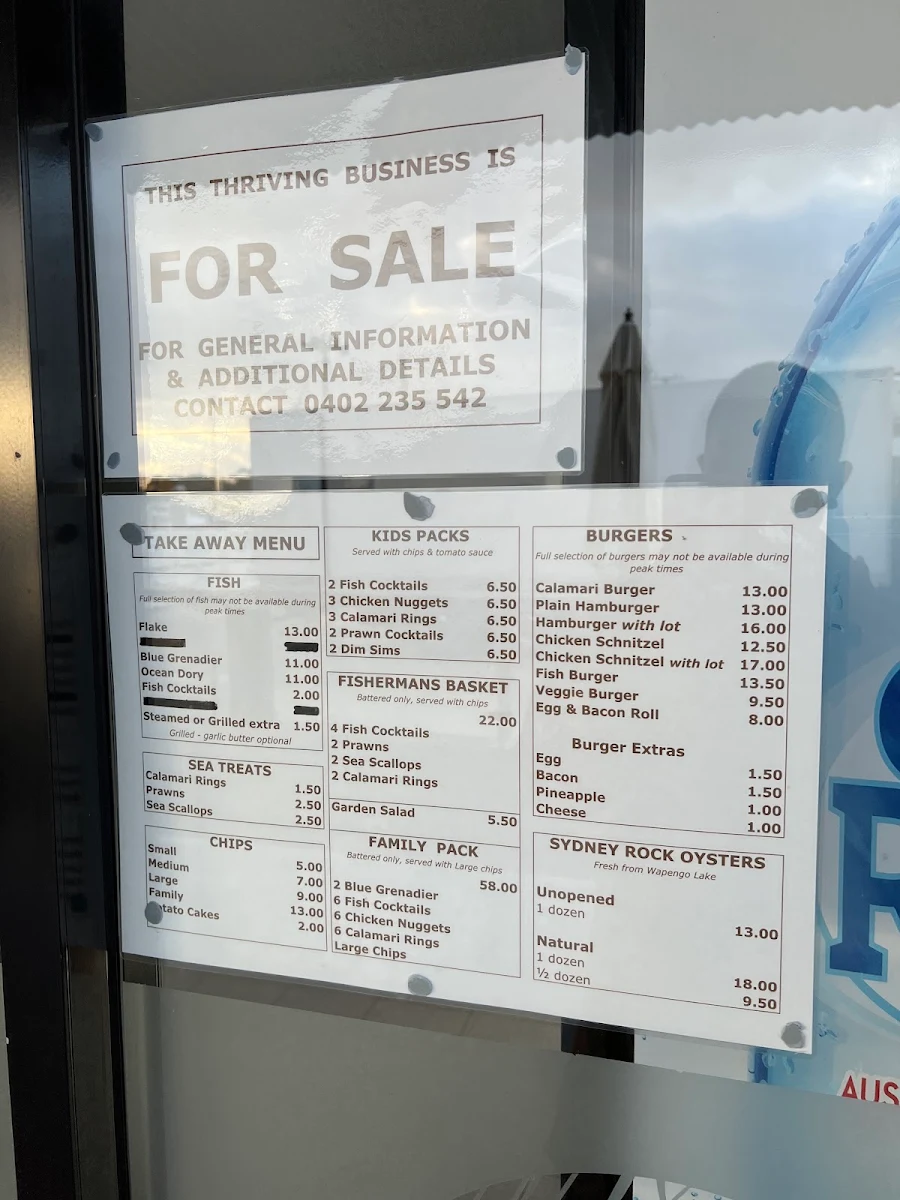 Menu, Bluewave Seafood - Take away food near Bermagui, fish and chips Restaurants