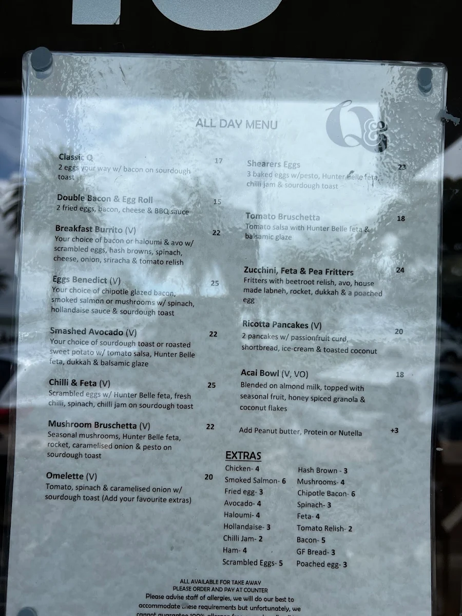 Menu, Q & Co