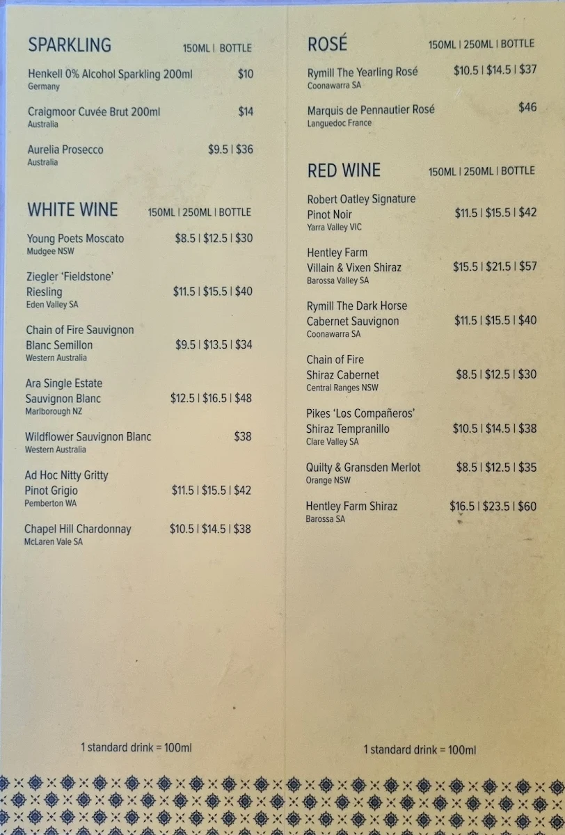 Menu, Thai Mudgee (QLD, Gold Coast)