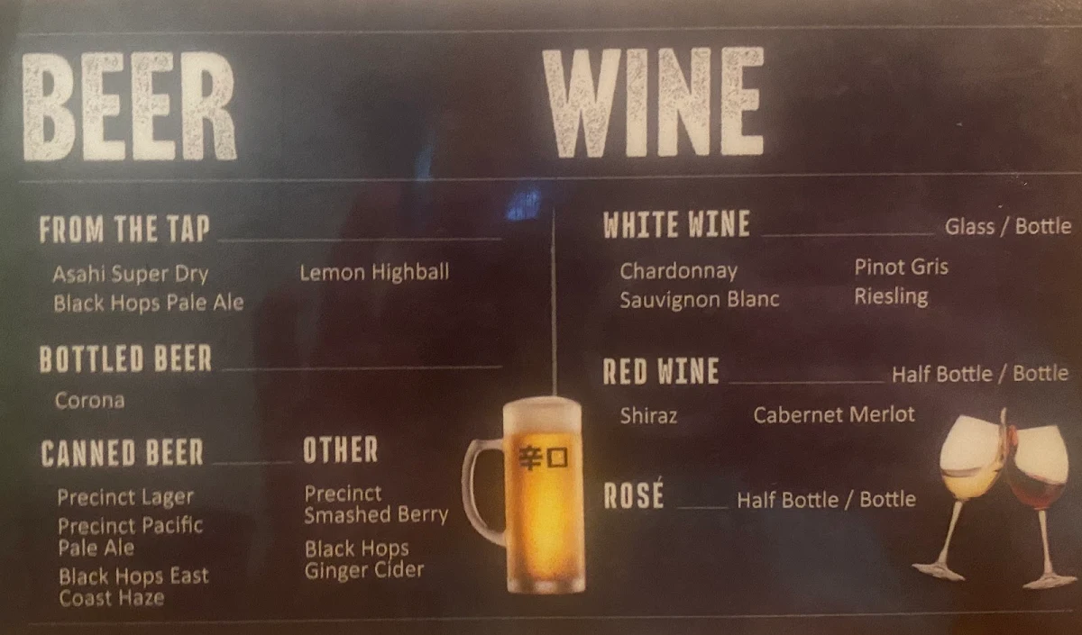 Menu, Sushi Train Broadbeach