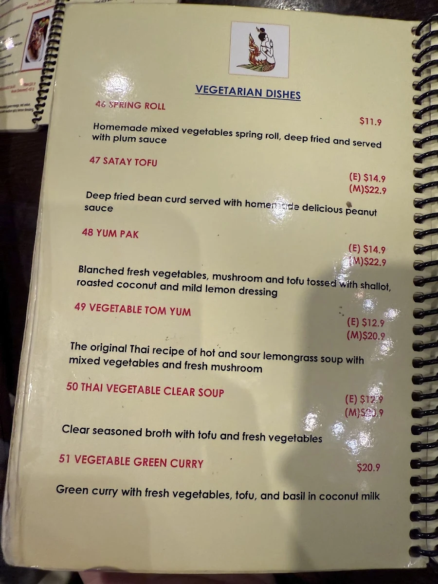 Menu, Little Ying Thai