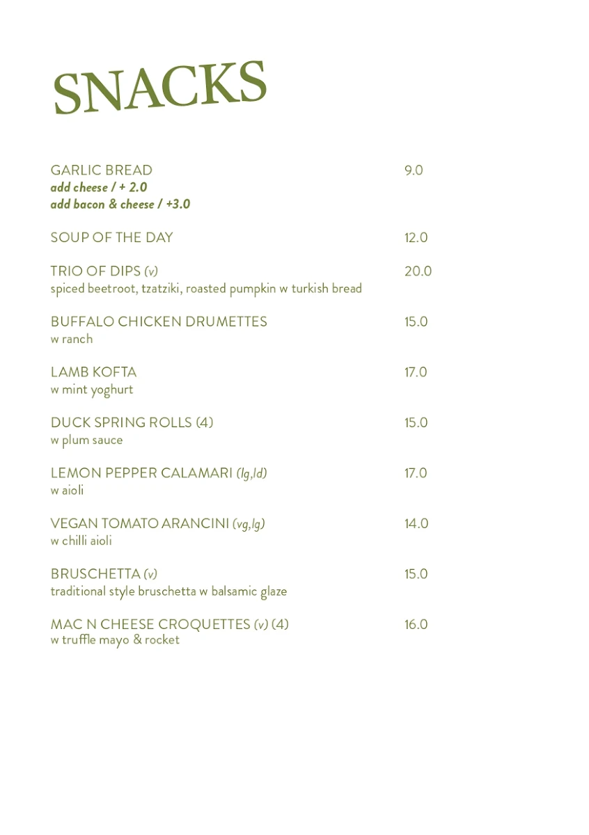 Menu, Steeples