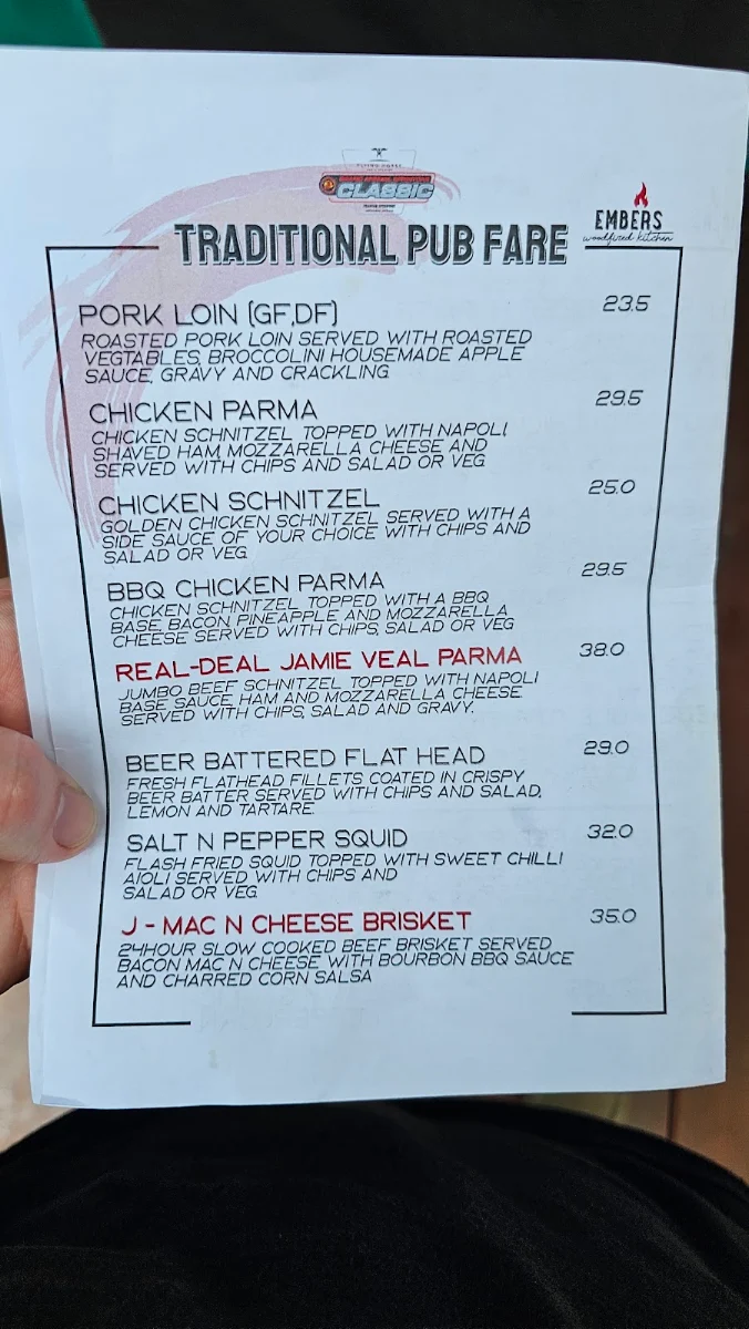 Menu, The Flying Horse