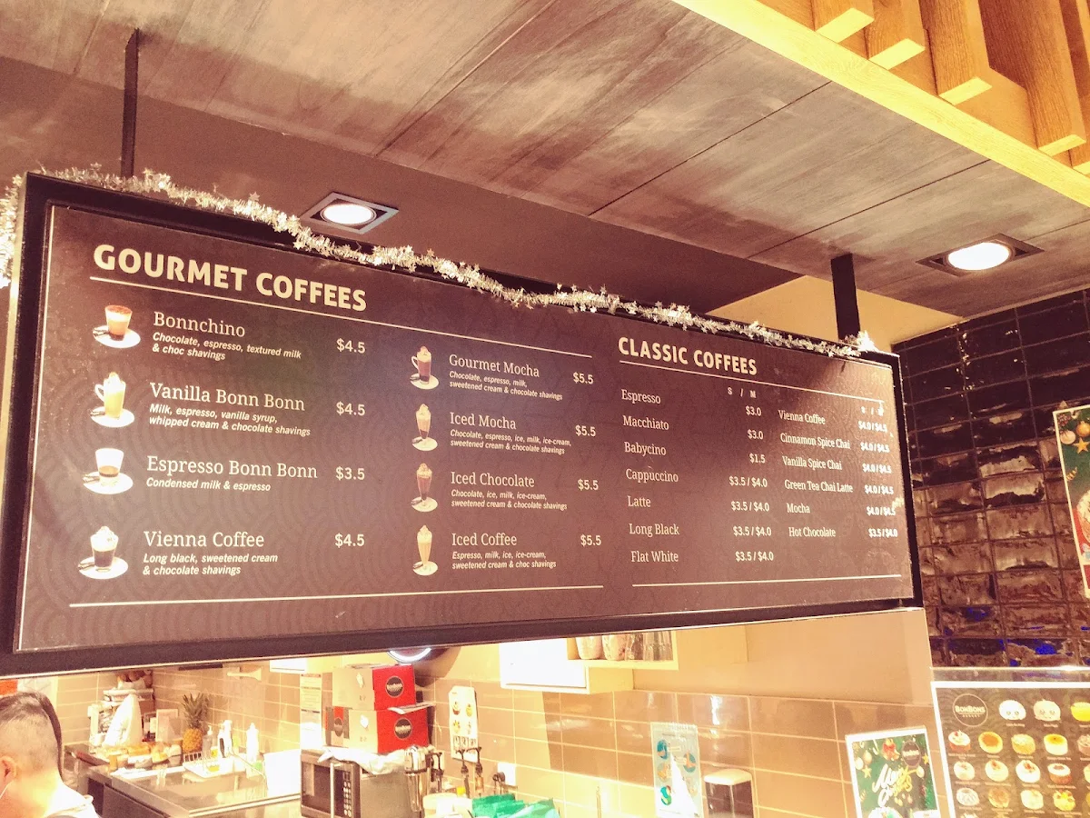 Menu, Bonbons Bakery Abbotsford