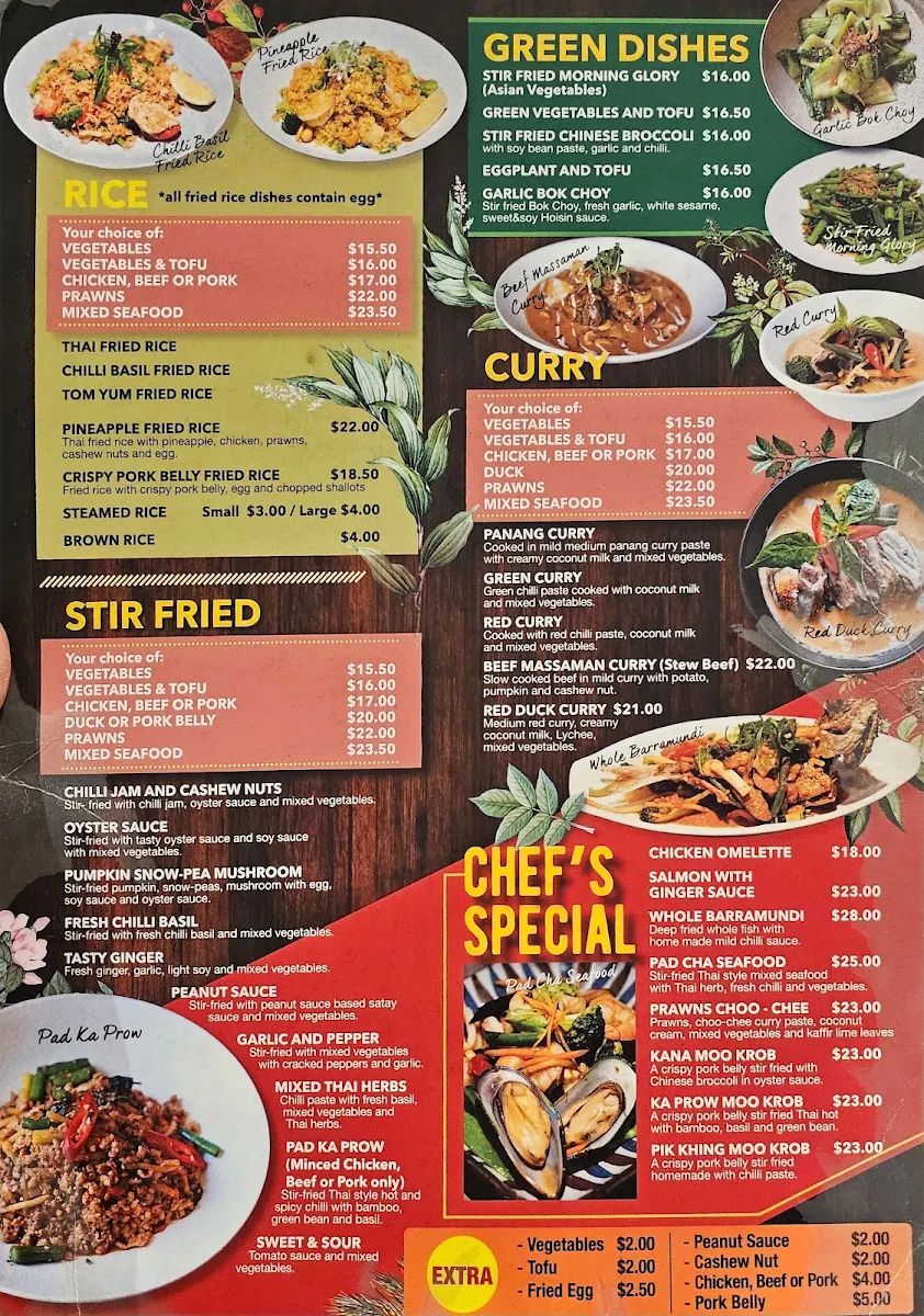 Menu, Thai Power