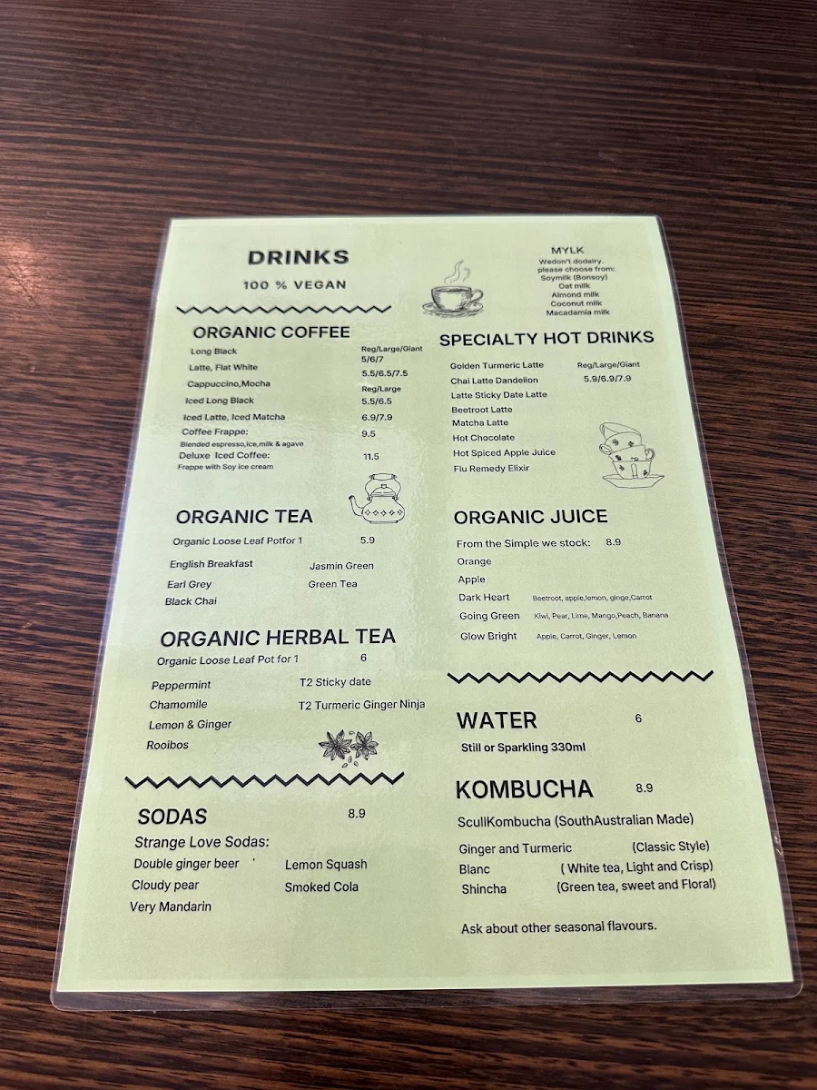 Menu, Veggie Vie city