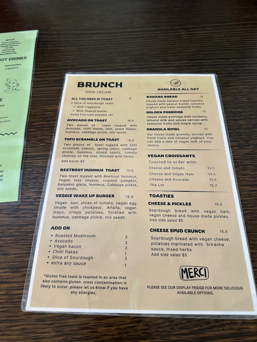 Menu, Veggie Vie city