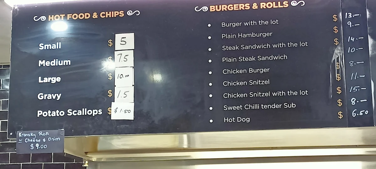 Menu, Kambah Village Pizza & Take Away