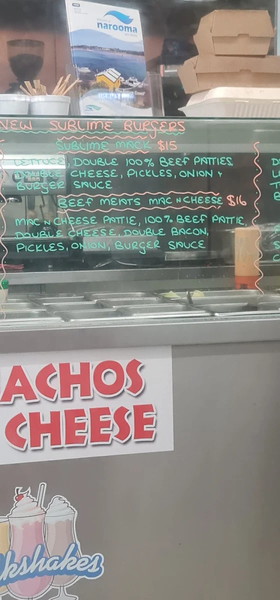 Menu, Sublime Narooma
