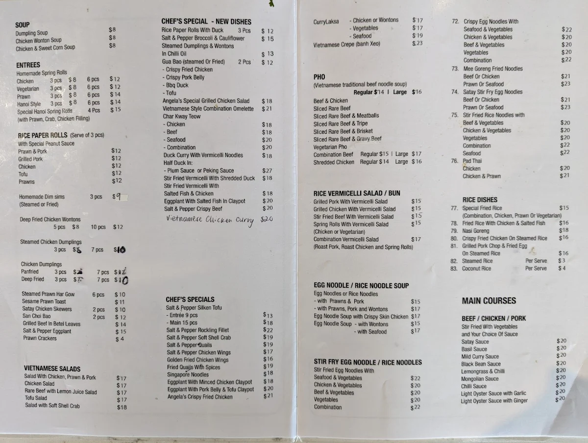 Menu, Bao & Bun (Angela’s Kitchen)