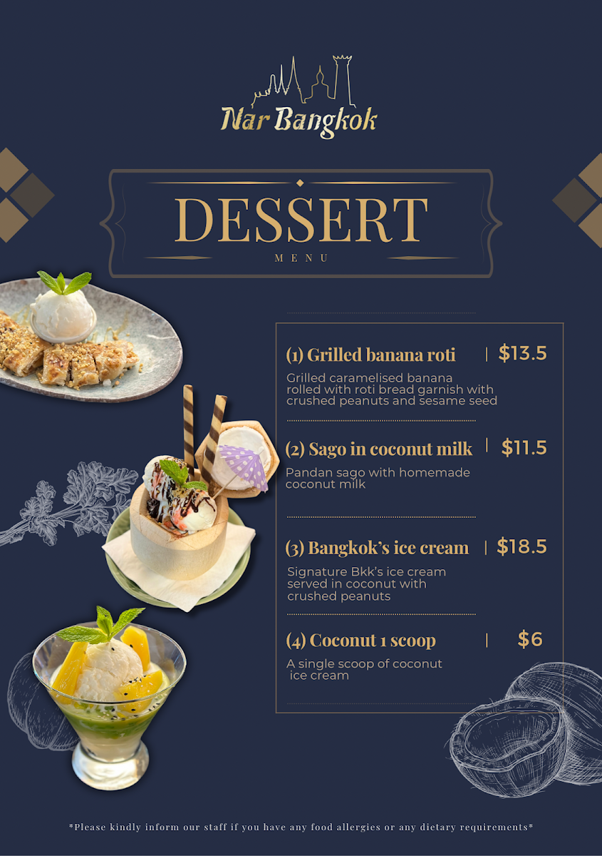 Menu, Nar Bangkok | Modern Thai