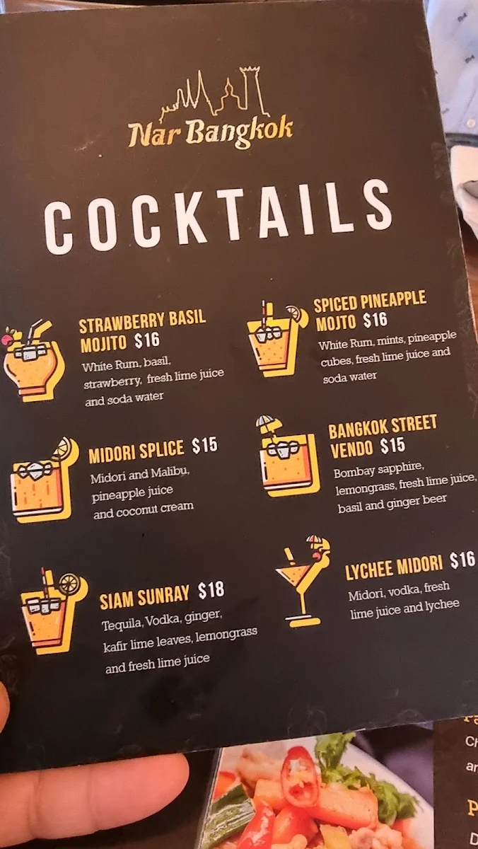 Menu, Nar Bangkok | Modern Thai