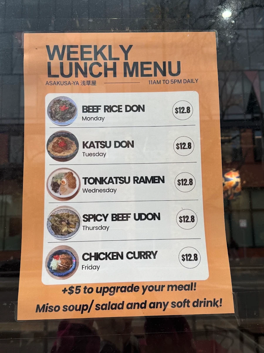 Menu, Asakusa-ya