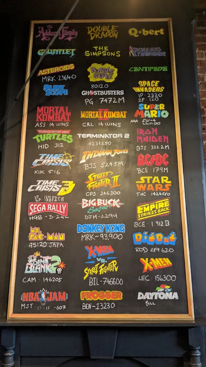 Menu, The Palace Arcade