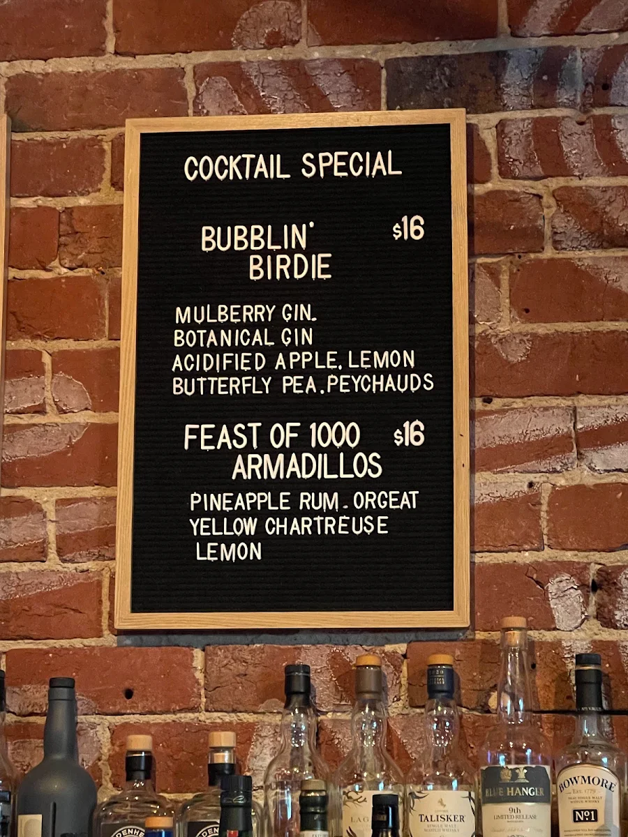Menu, The Palace Arcade