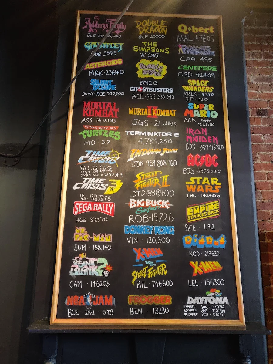 Menu, The Palace Arcade