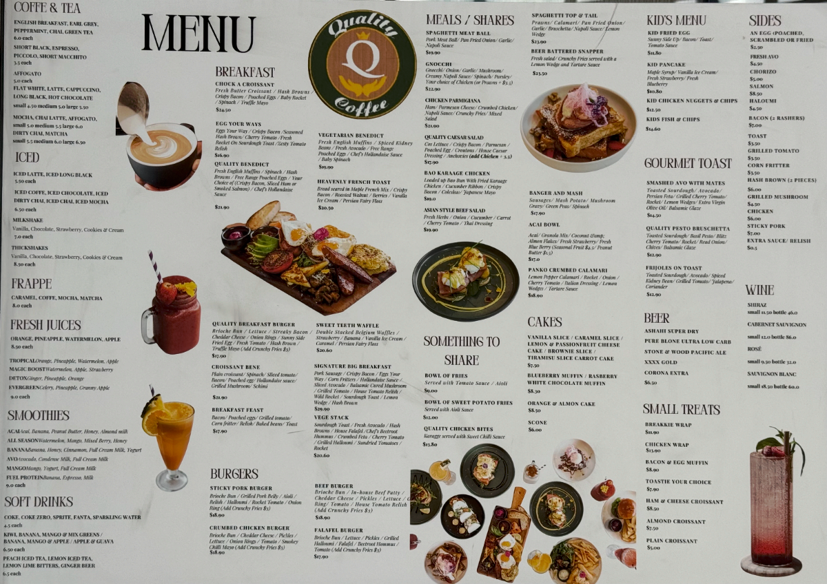 Menu, Quality Coffee