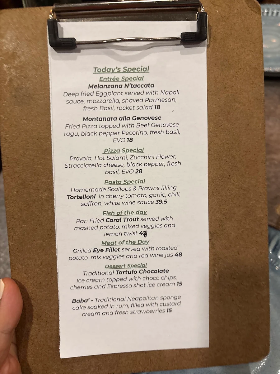 Menu, Maruzzella Restaurant