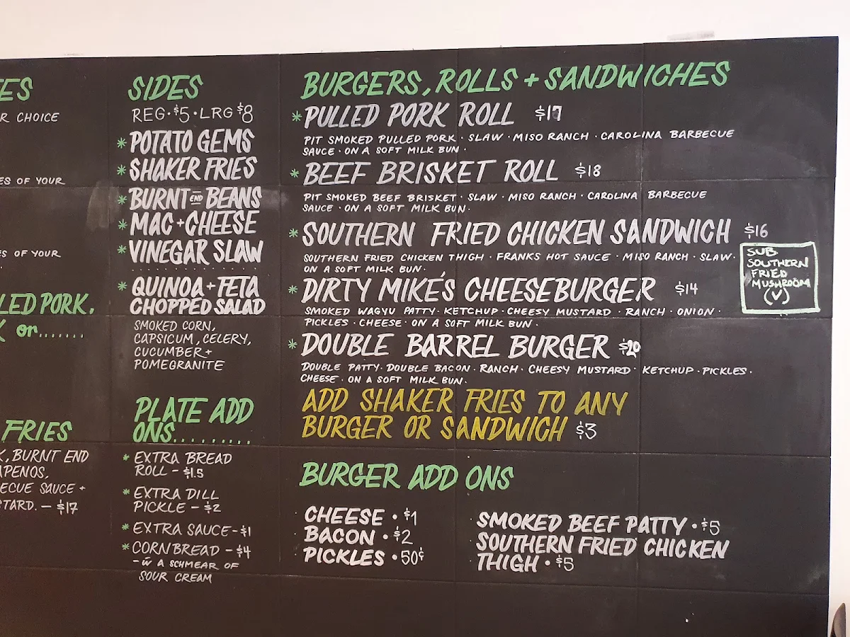 Menu, 2 Smoking Barrels Barbecue Joint & Food truck