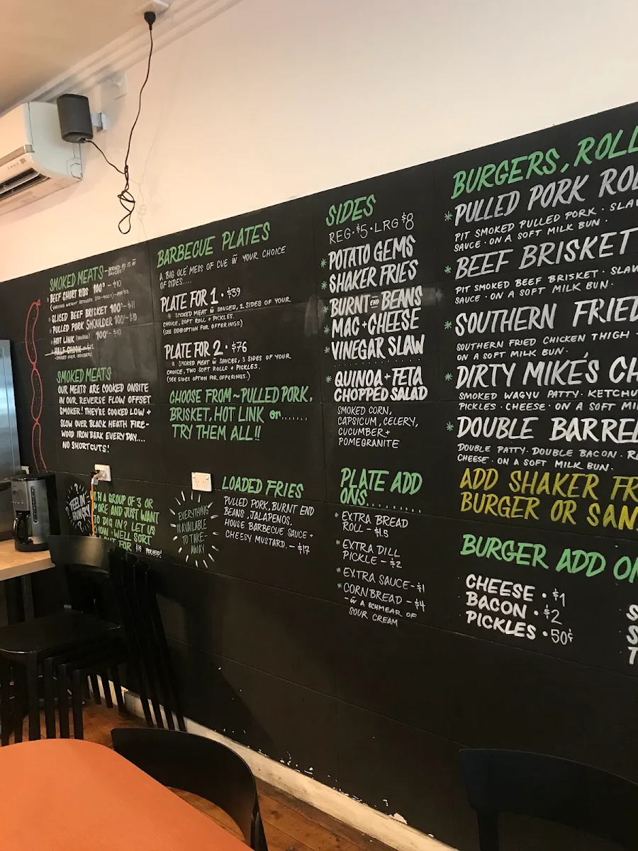 Menu, 2 Smoking Barrels Barbecue Joint & Food truck