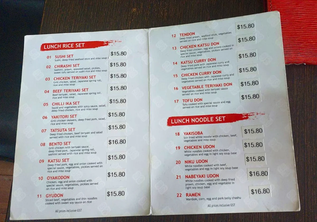 Menu, Sushi 8