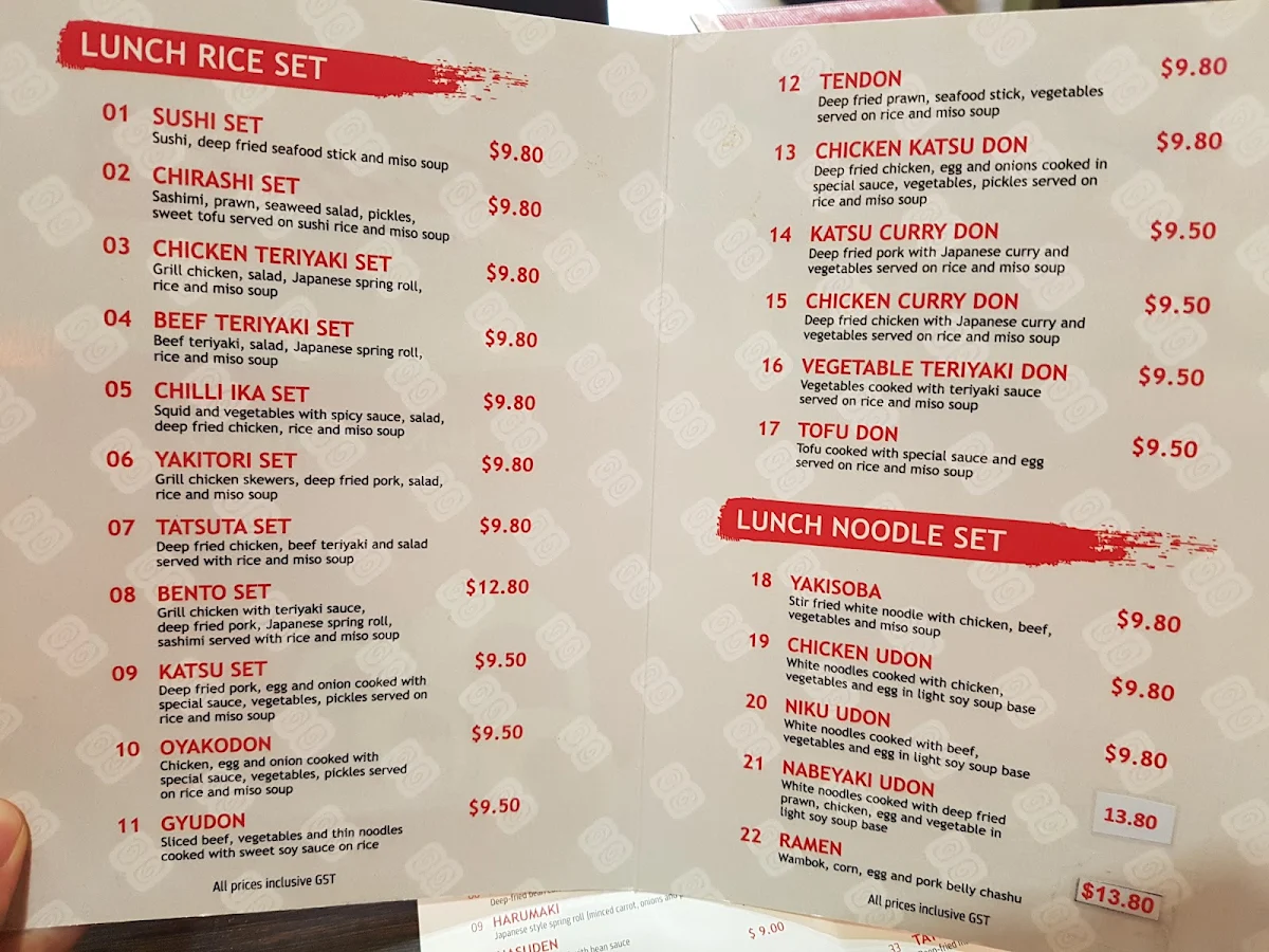 Menu, Sushi 8