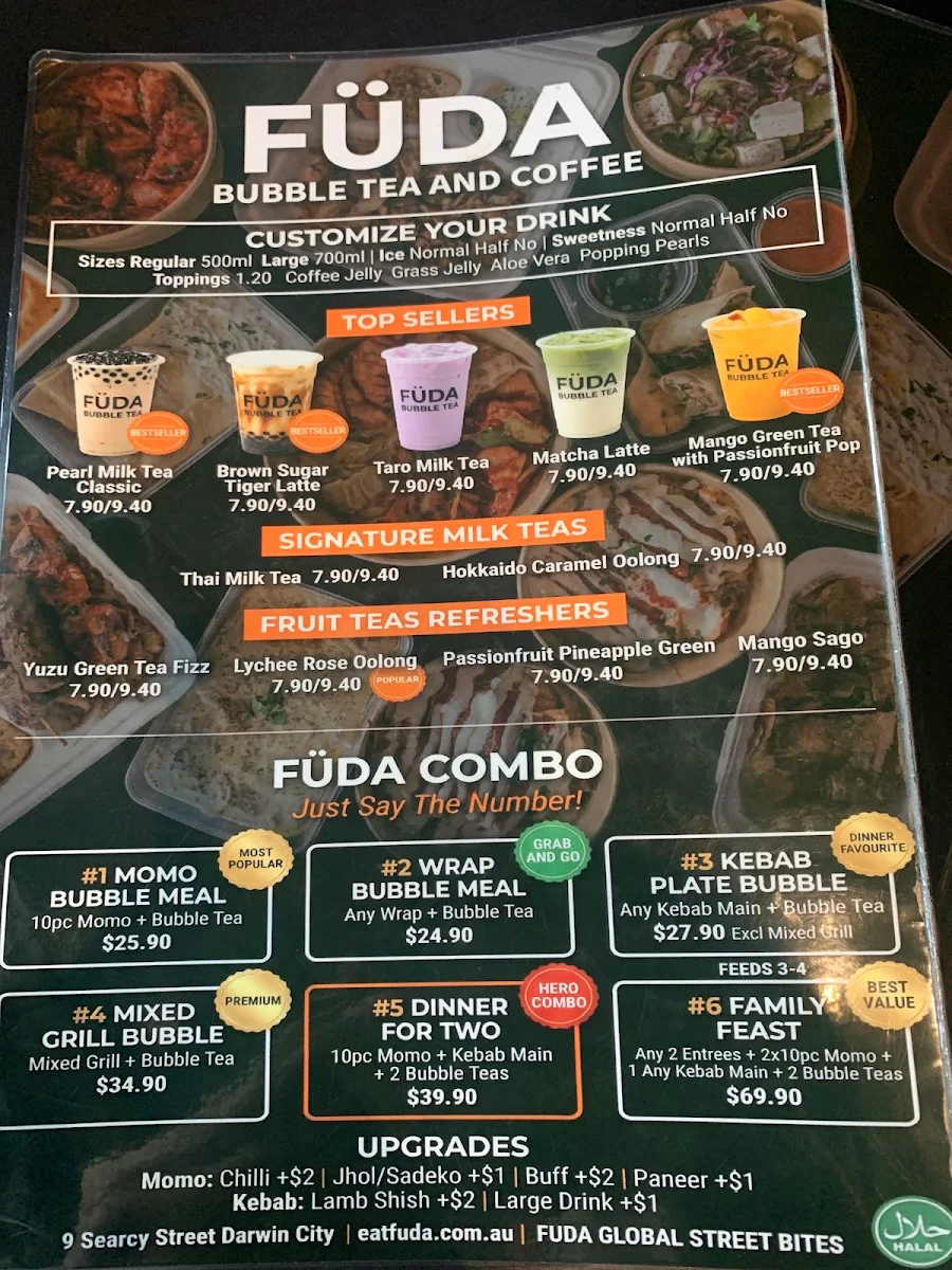 Menu, FÜDA : GLOBAL STREET BITES