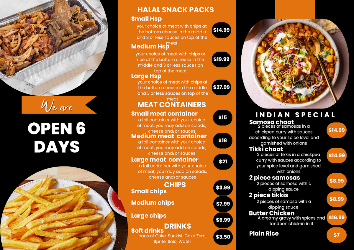 Menu, Twist kebab and malwa fusion junction