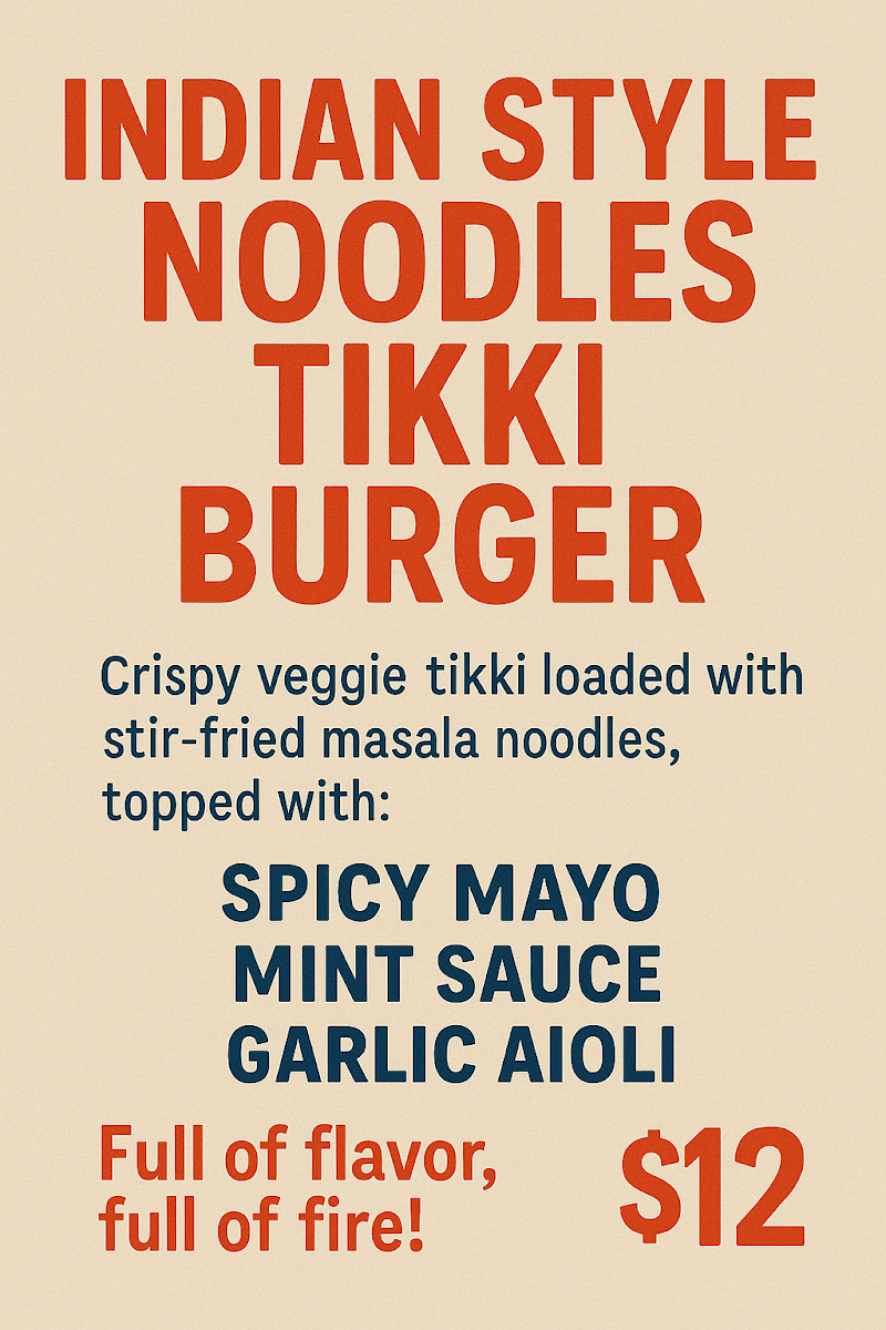 Menu, Twist kebab and malwa fusion junction