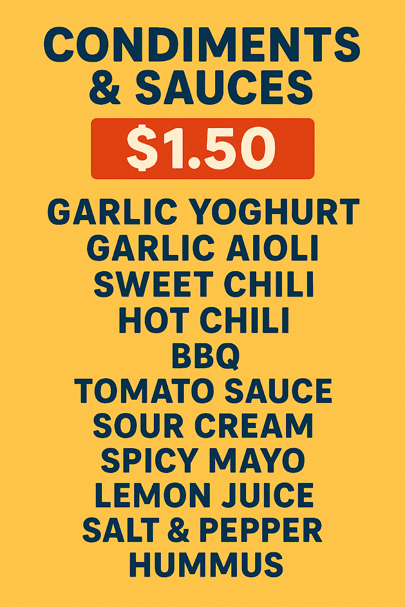 Menu, Twist kebab and malwa fusion junction