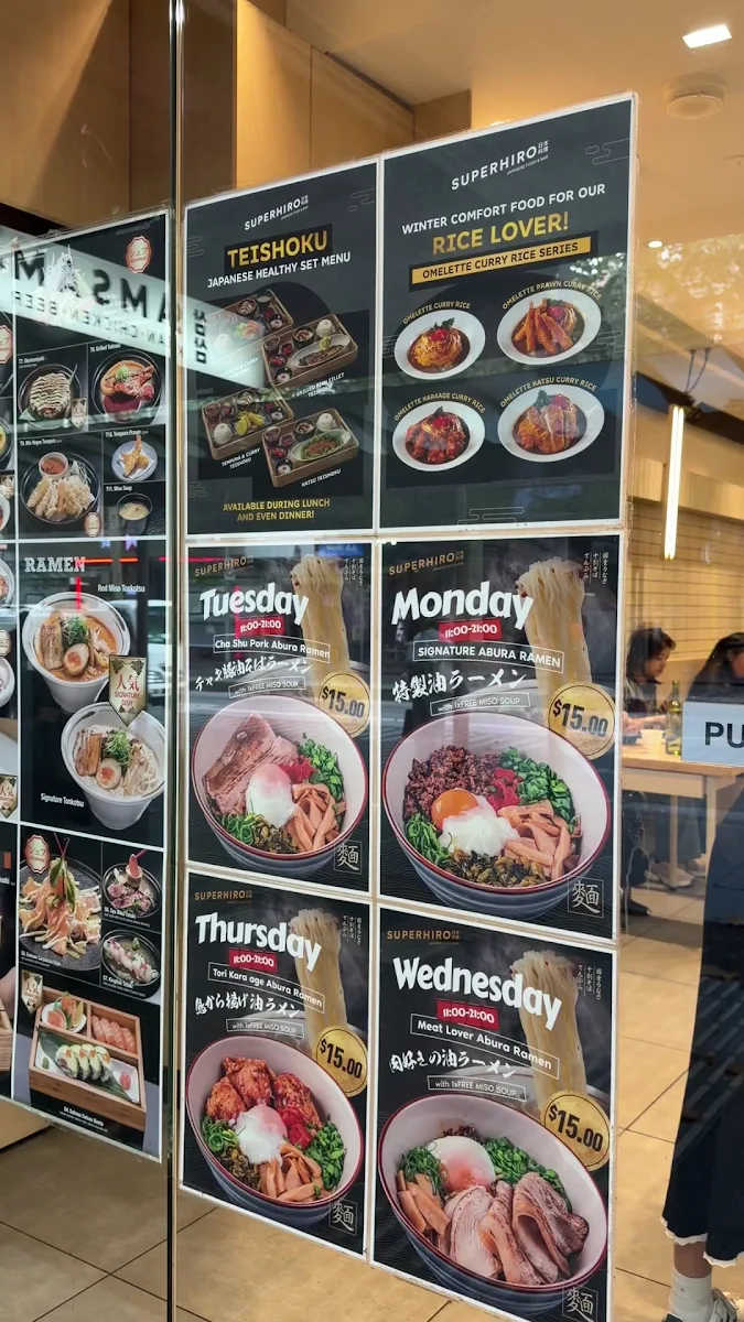 Menu, SUPERHIRO