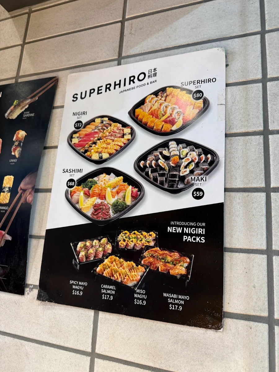 Menu, SUPERHIRO