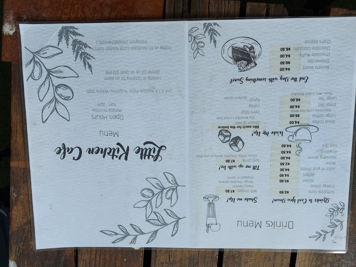 Menu, Little Kitchen Cafe