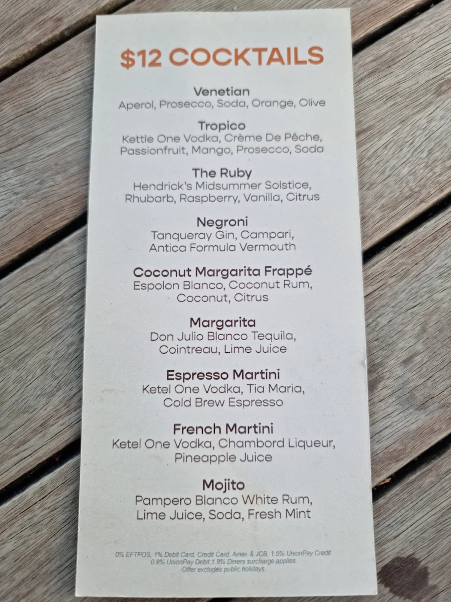 Menu, Mr Percival's