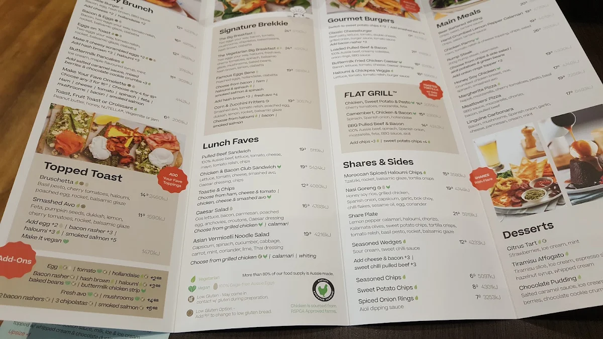 Menu, The Coffee Club Café