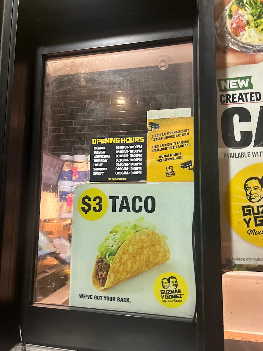 Menu, Guzman y Gomez - Haynes