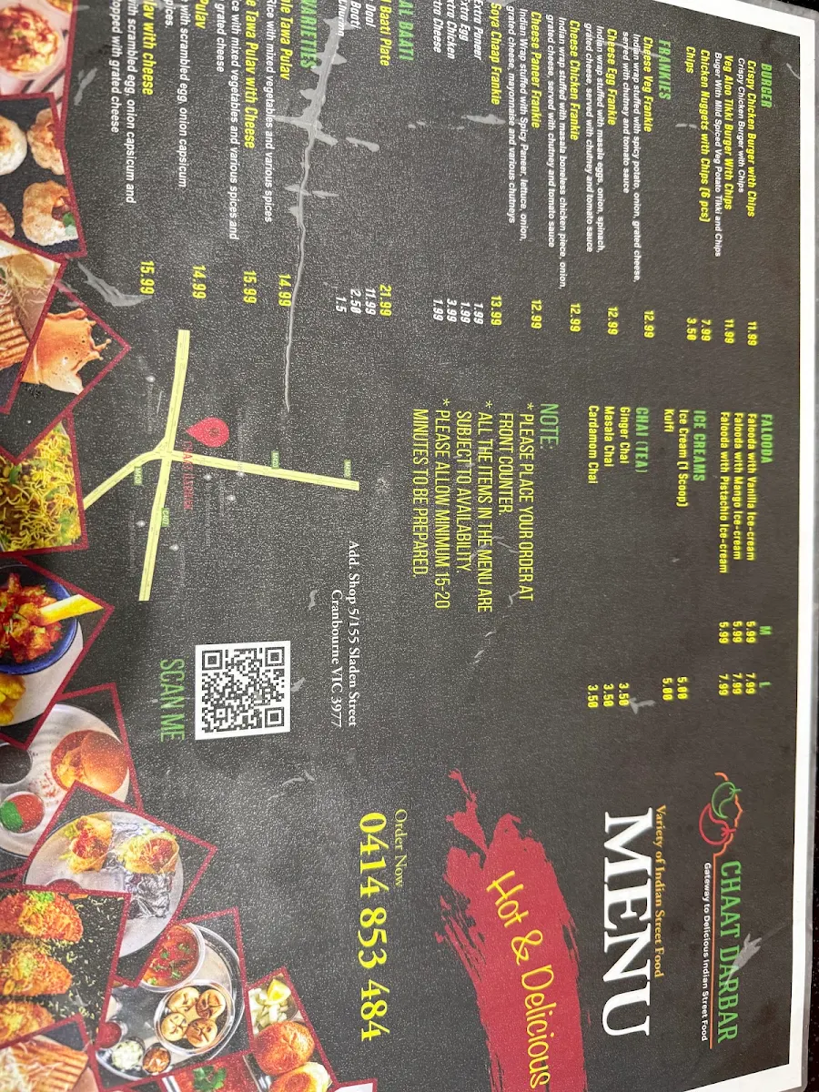 Menu, Chaat Darbar