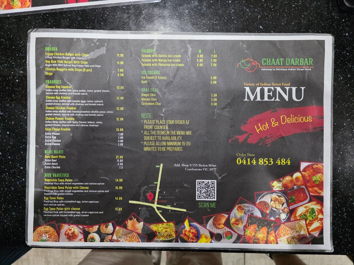 Menu, Chaat Darbar