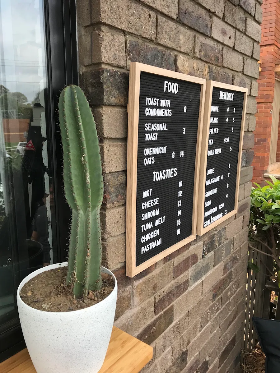 Menu, Hendrix Coffee Co