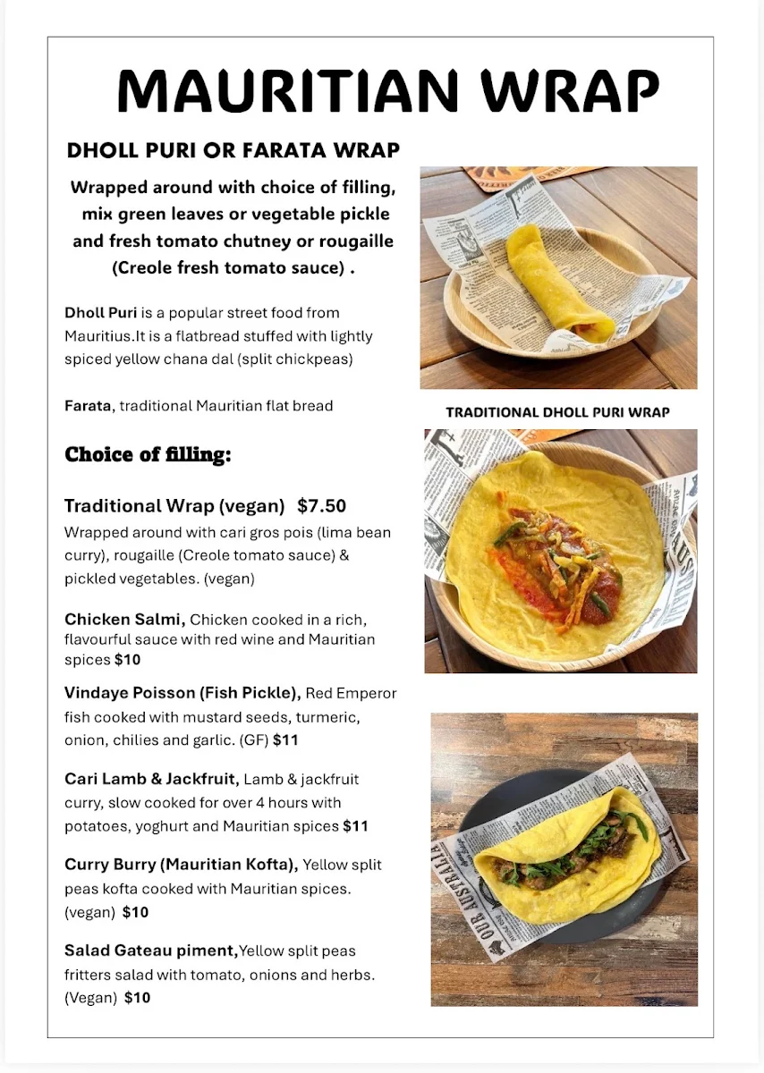Menu, Baz Kreole