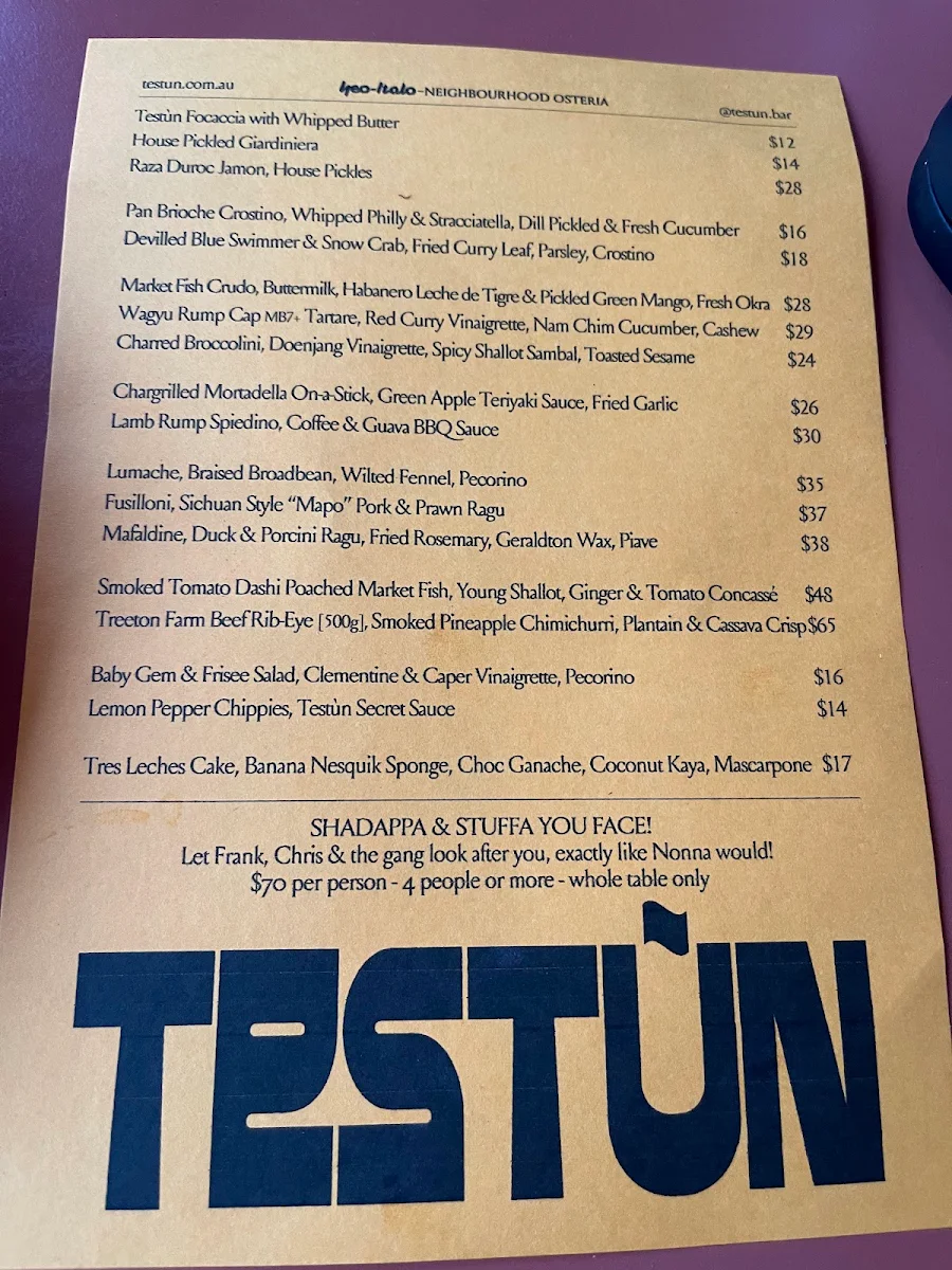 Menu, Testun Bar