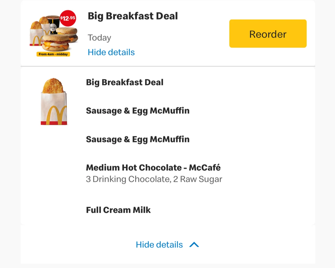 Menu, McDonald's Yarrabilba
